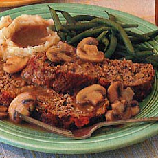 Meat Loaf with Sauteed Mushrooms