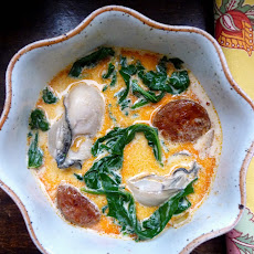 Oyster Stew with Chorizo and Spinach