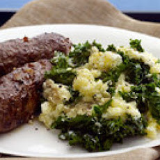Paprika Sausages with Kale Mashed Potatoes