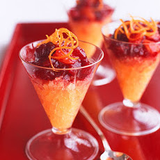 Cranberry-Vanilla Compote with Orange Ice