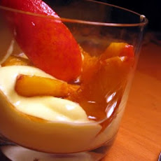Peach Sabayon with Balsamic Peaches