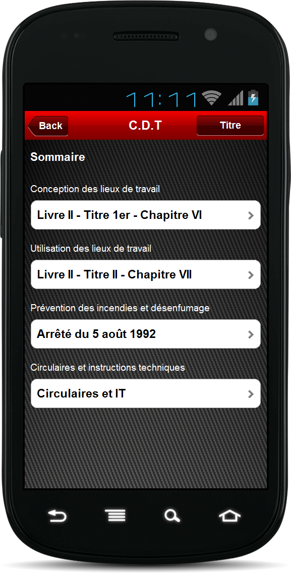 Android application PRV CDT screenshort