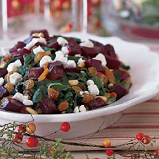 Swiss Chard with Beets, Goat Cheese, and Raisins