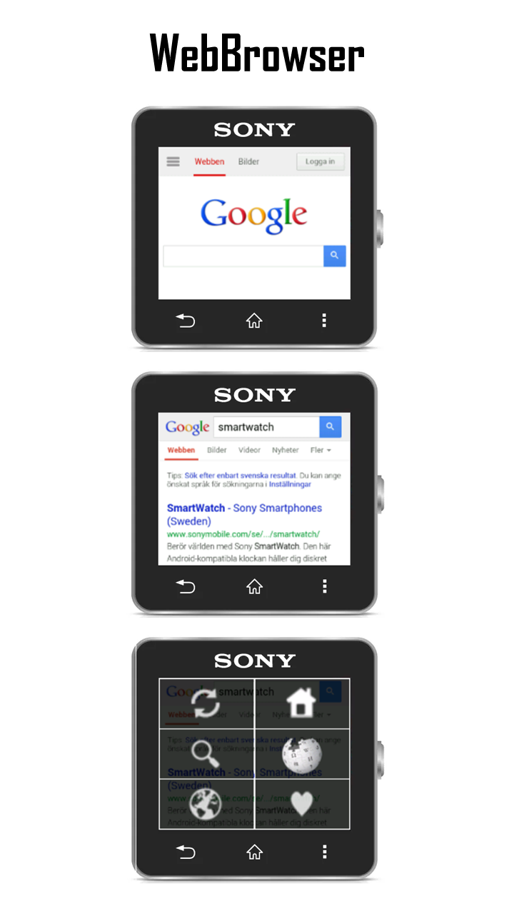 Android application WebBrowser for SmartWatch screenshort