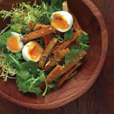 Soft-Boiled Eggs with Warm Croutons and Greens