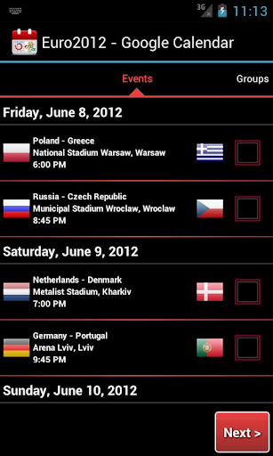 【免費運動App】Euro2012 - Google Calendar-APP點子