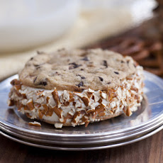 Caramel Chocolate Chip Cookie Ice Cream Sandwiches