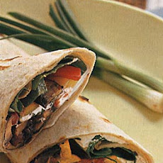 Mushroom Wraps with Spinach, Bell Peppers and Goat Cheese