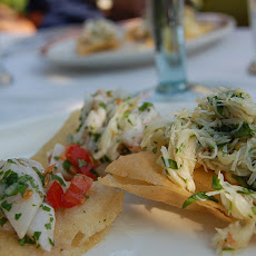 Shrimp and Crab Ceviche on Fried Tortillas