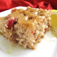 Rhubarb Spice Cake with Lemon Sauce