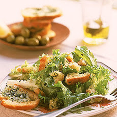 Chicory Salad with Giant Garlic Croutons