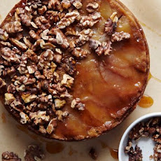 Brown Sugar Apple Upside Down Cake with Apple Cider Caramel and Spiced Walnuts