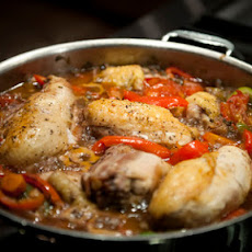 Garlic Chicken With Peppers and Beans