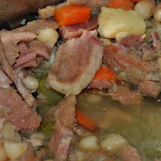 Navy Bean Soup With Ham and Vegetables