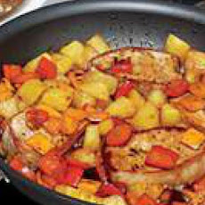 Teriyaki Pork Chops with Pineapple and Peppers