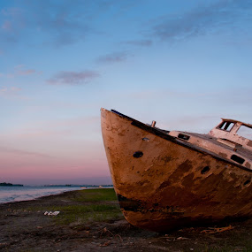 Ghostship Ashore by Luc Belisle - Transportation Boats