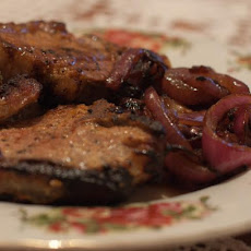 Marinated Lamb Chops With Honeyed Onions