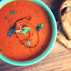 Homemade Tomato Soup with Truffle Grilled Cheese