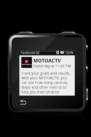 MOTOACTV plugin for Facebook.