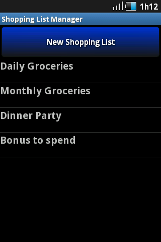 Shopping List Manager