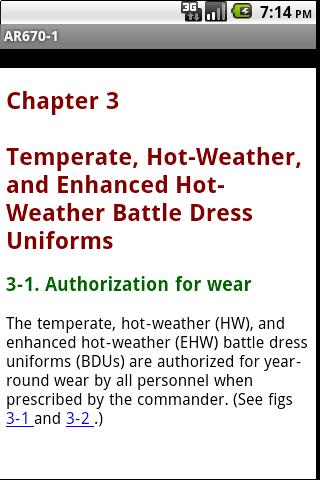 Uniform Regulation AR670-1