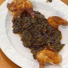 Whole Hot-Sauced Fried Chickens with Flo's Potato Salad and Southern Cooked Greens