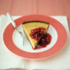 Buttermilk Pie with Raspberry Sauce