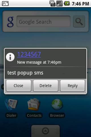 Popup SMS