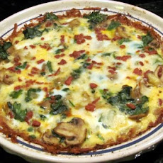 Mushroom and Spinach Quiche With Potato Crust