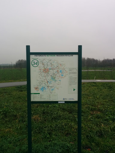 Fietsroute 'Midden Fryslân' Knooppunt 34