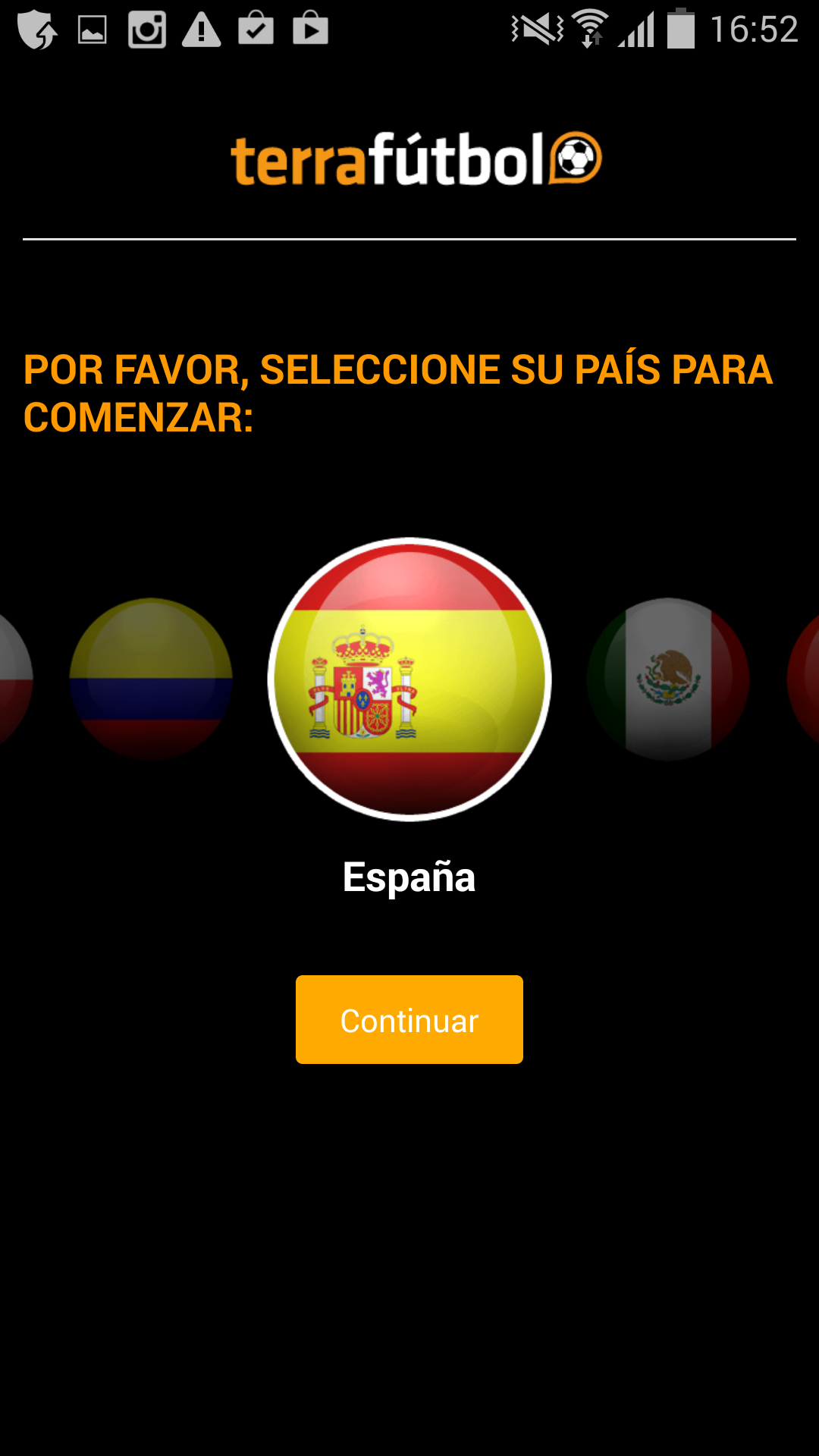 Android application Terra Soccer screenshort