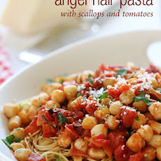 Scallops and Tomatoes with Angel Hair Pasta