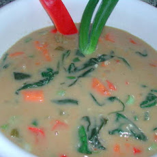 Cream of Yam and Spinach Soup