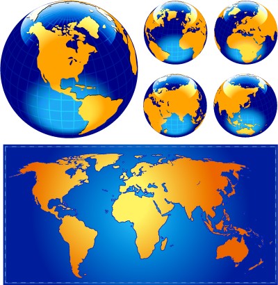 globe1 2 Earth globes.