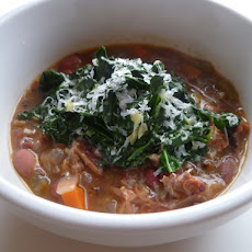 Barley and Cranberry Bean Soup with Kale