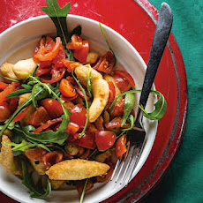 Angioletti Fritti con Rucola e Pomodori (Fried Dough with Arugula and Grape Tomatoes)