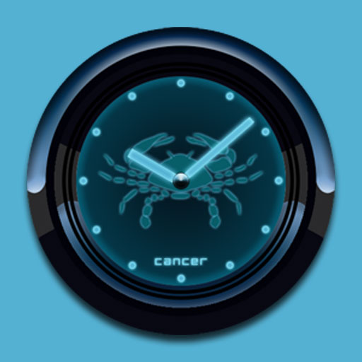 CANCER - Neon Blue Clock LOGO-APP點子