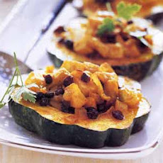 Apple-Filled Acorn Squash Rings with Curry Butter