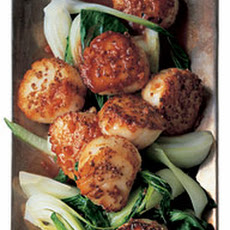 Seared Coriander Scallops with Bok Choy and Hoisin