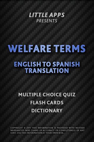 WELFARE TERMS- ENGLISH TO SPAN