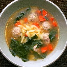 Escarole and Orzo Soup with Turkey Parmesan Meatballs