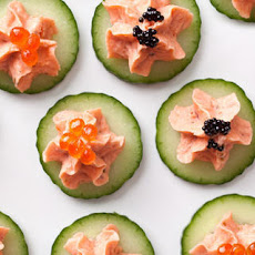Smoked Salmon with Caviar on Cucumber Recipe