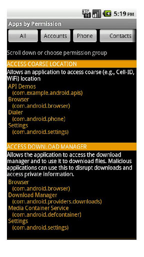Apps by Permission