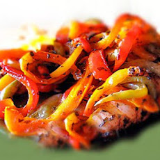 Mediterranean Chicken with Vinegar Roasted Peppers