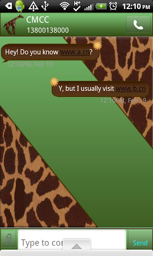 GO SMS THEME GreenGiraffe