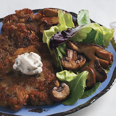 Porcini Mushroom Latkes with Mushroom Salad and Chive 