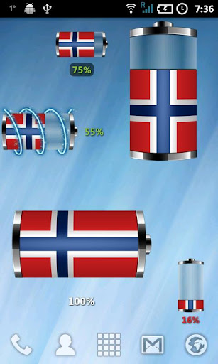 Norway - Flag Battery Widget