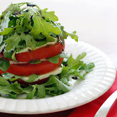 Tomato Mozzarella and Arugula Tower