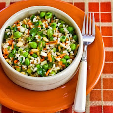 Brown Rice and Green Garbanzo Salad with Carrots, Parsley, and Pine Nuts
