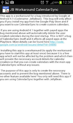 JB Workaround for CalendarSync